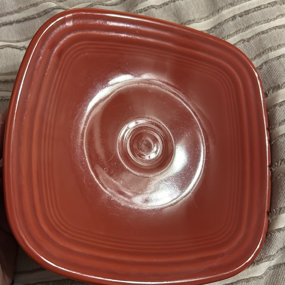 2 Fiestaware Scarlet Red Salad Dessert Square Plates Fiesta 7 1/2" USA - Picture 6 of 8